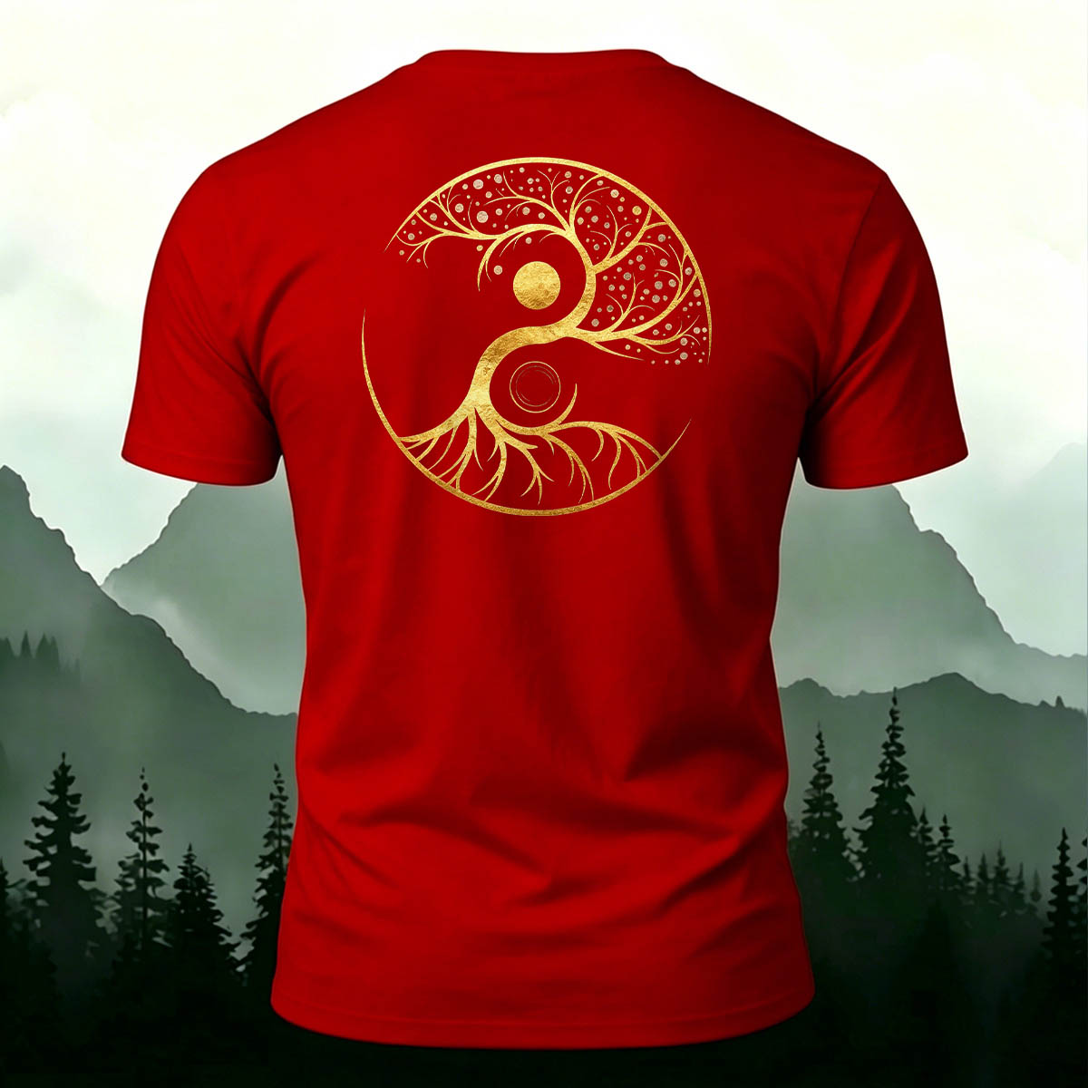 Yin Yang Tree of Life Breathable Crew Neck T-Shirt