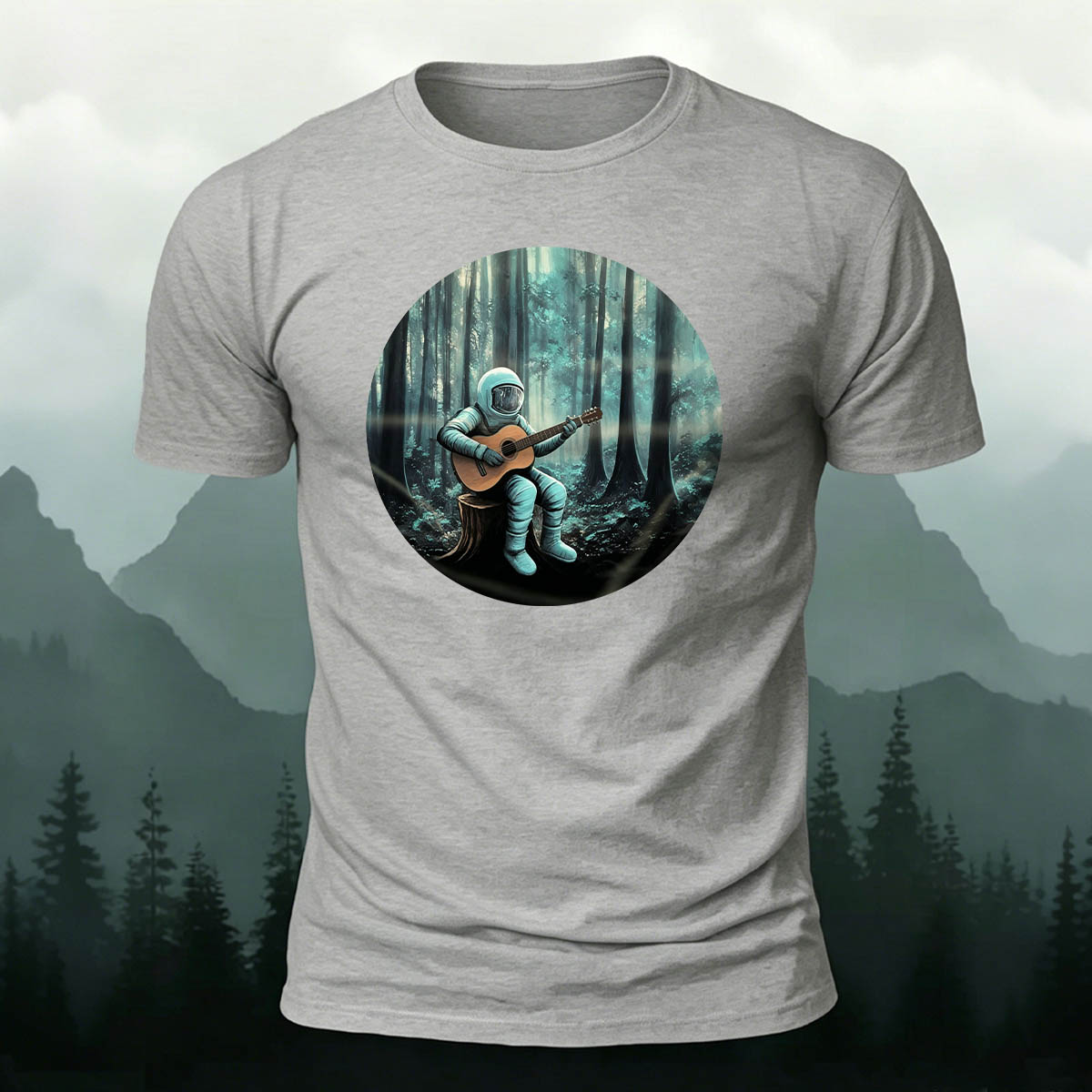 Fun Astronaut Print Fashion Premium Cotton T-Shirt