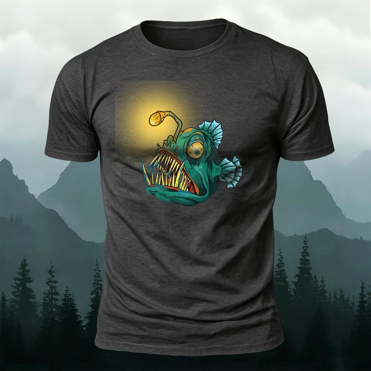 Fun Lantern Fish Graphic Fashion Premium Cotton Tee