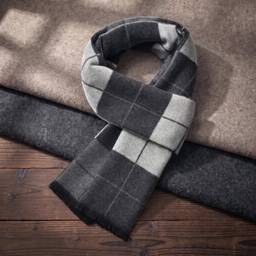 Wool Blend Plaid Winter Casual Scarf