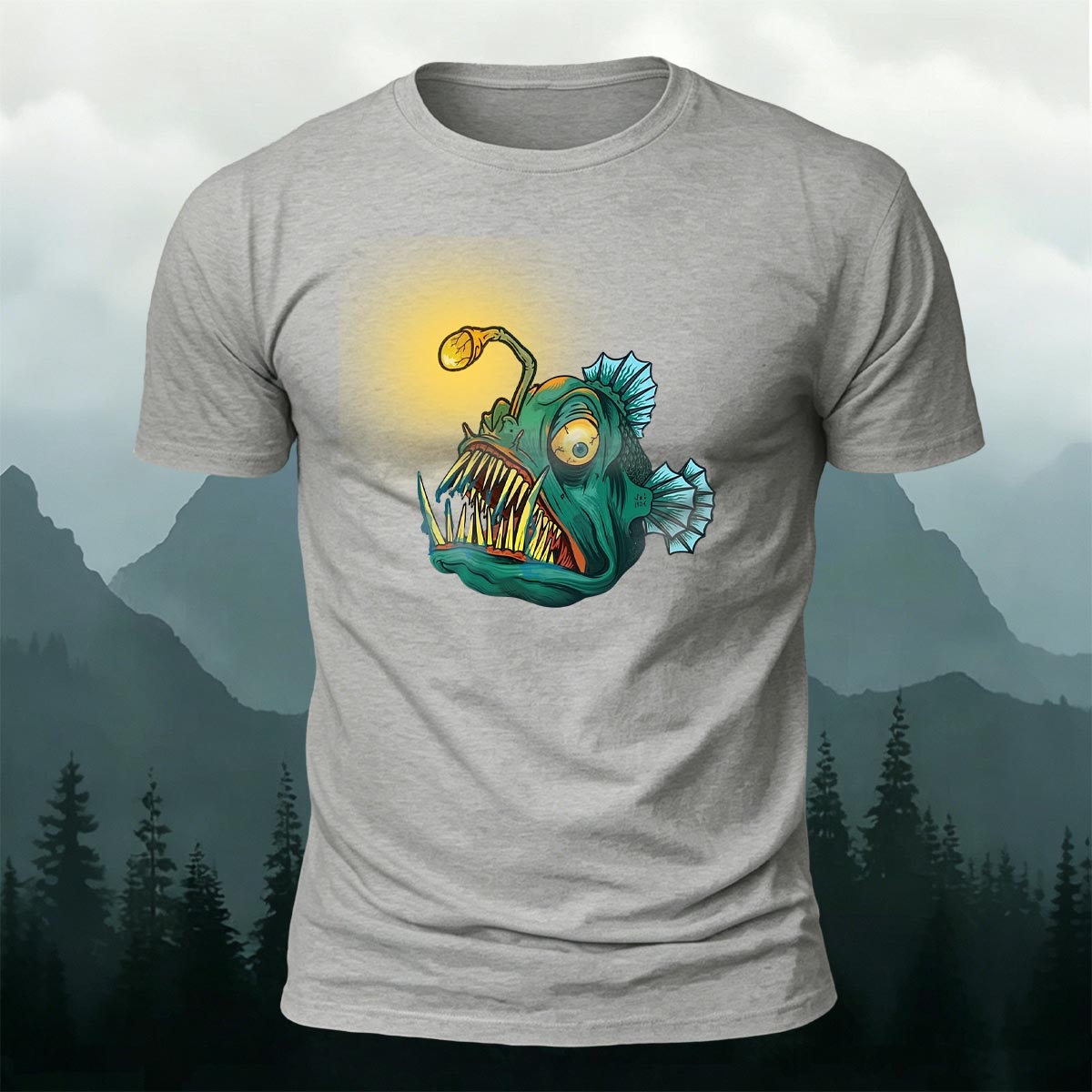 Fun Lantern Fish Graphic Fashion Premium Cotton Tee