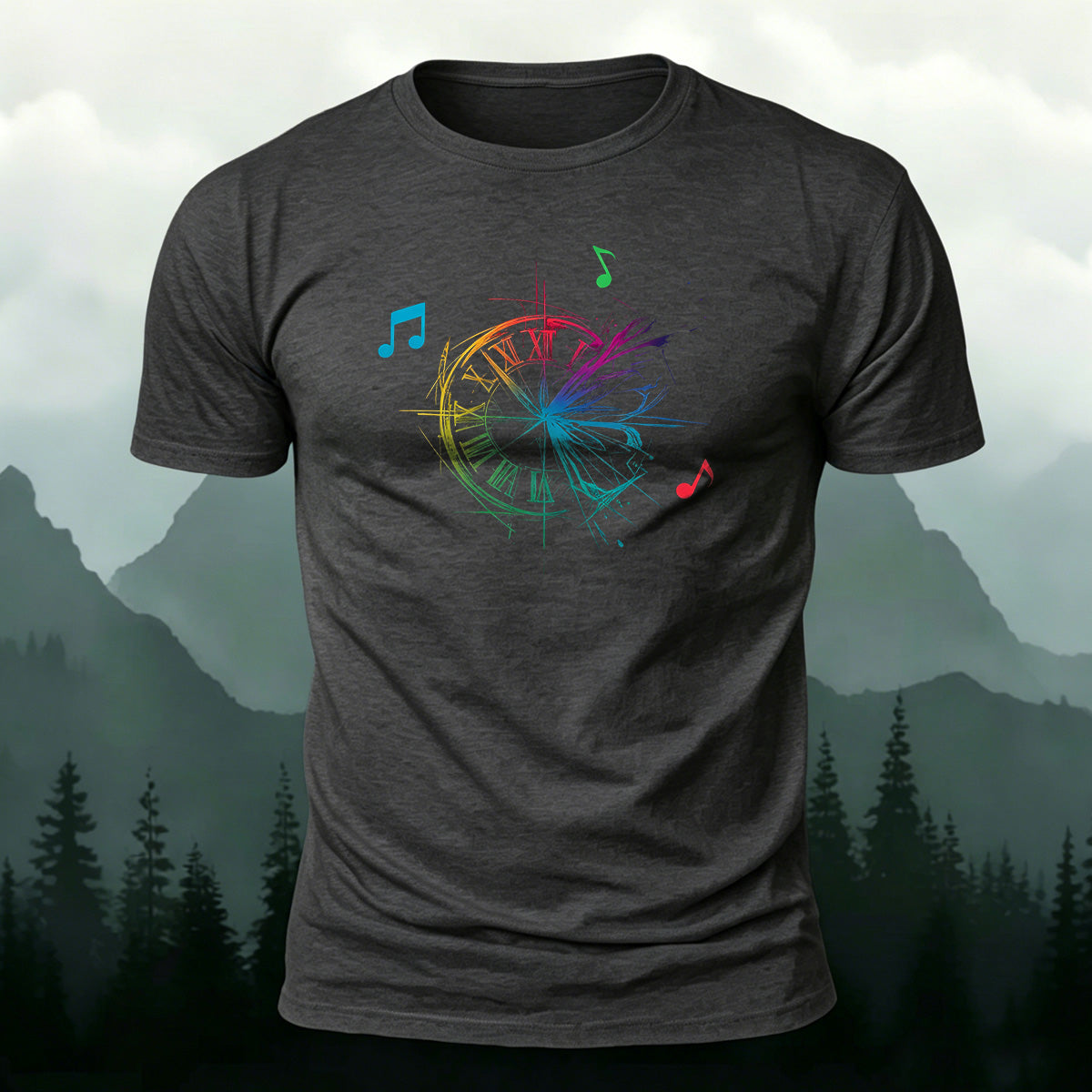 Musical Note Pattern Simple Outdoor Style Casual T-Shirt