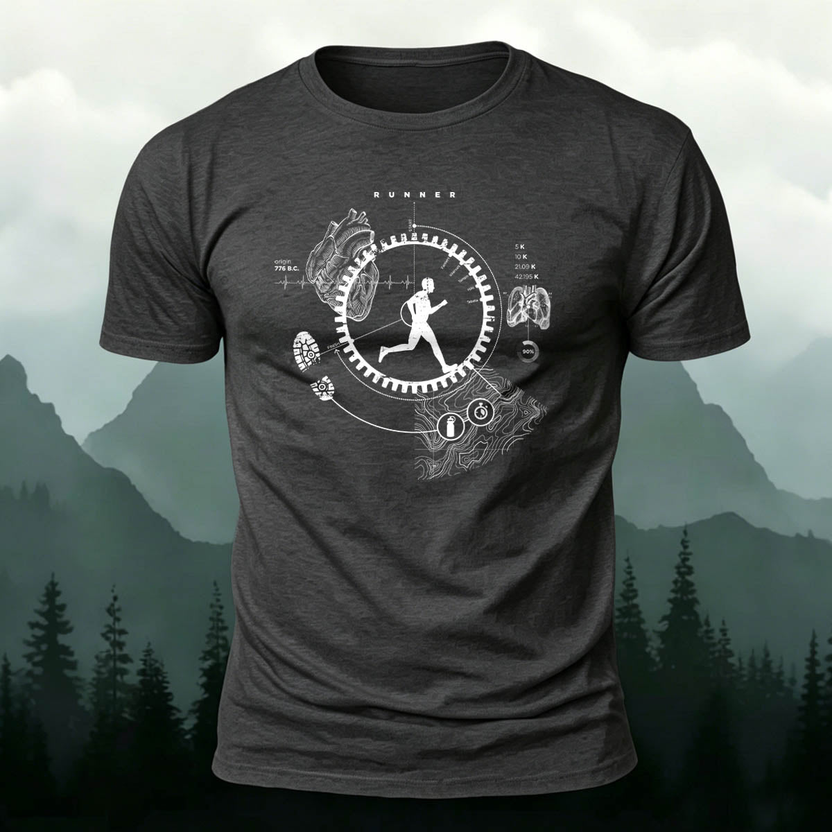 Life Is Movement Printed Casual Cotton T-Shirt