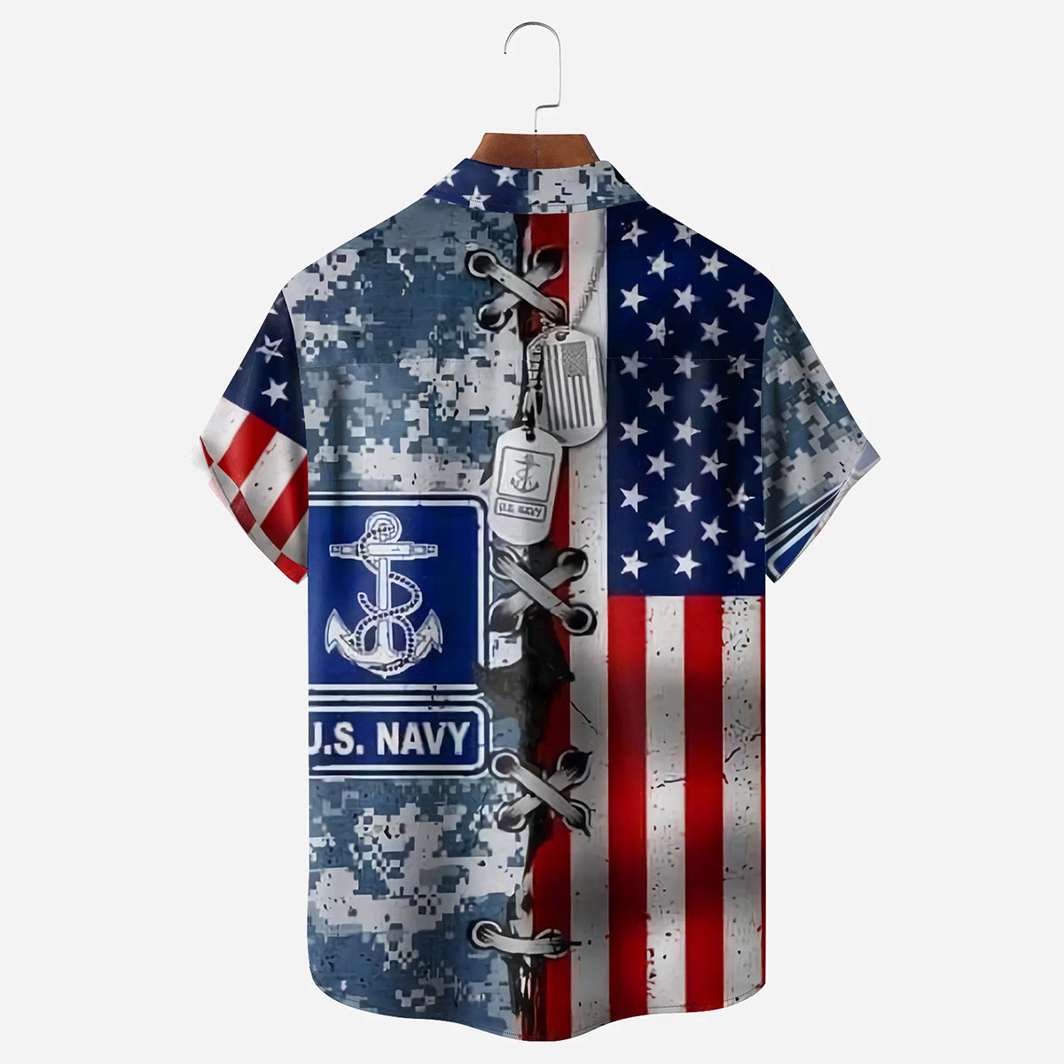 American Retro Camouflage Print Casual Shirt