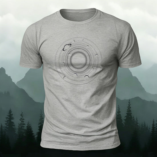 Vast Space Pattern Print Soft-touch Feel T-Shirt Light Grey