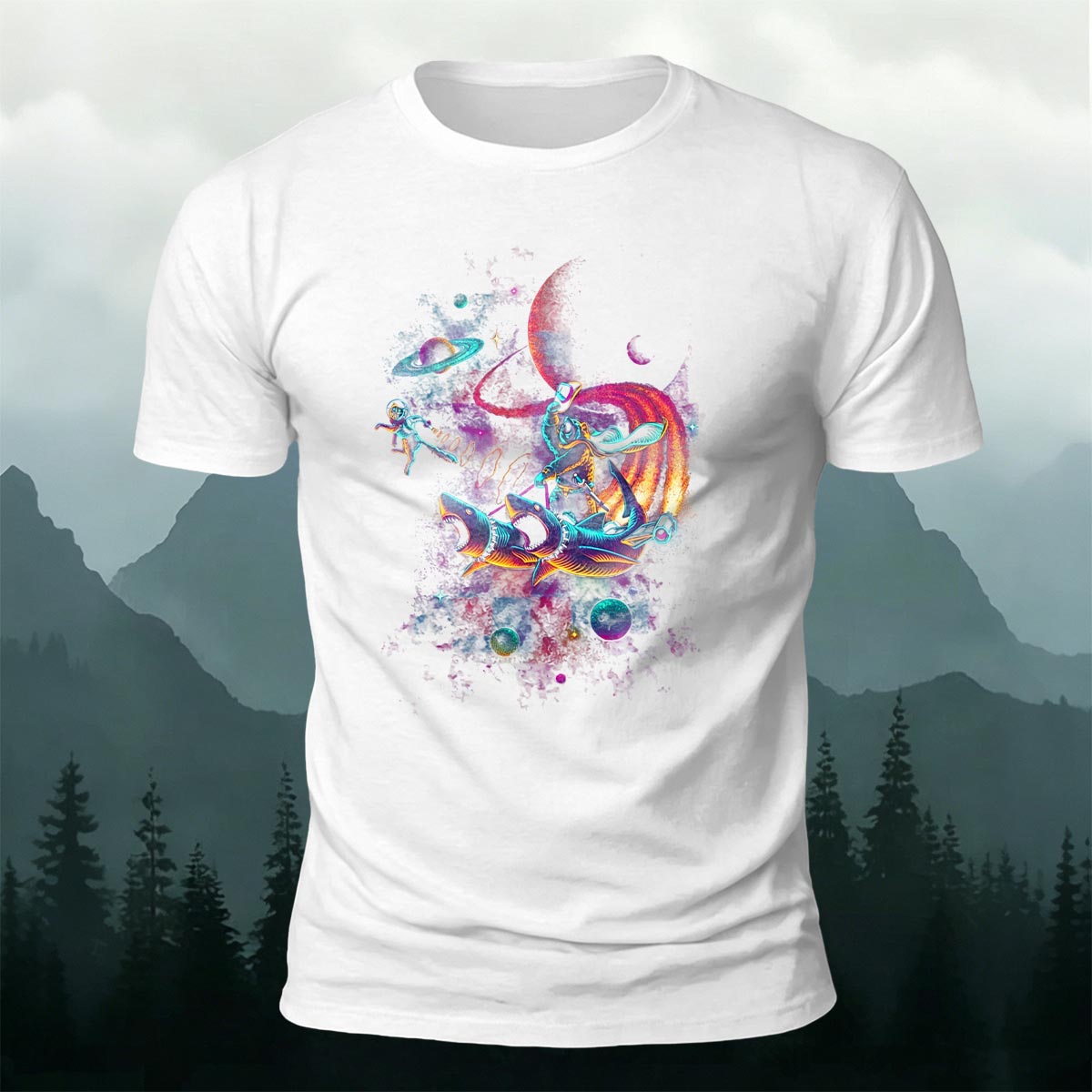 Fun Starry Sky Print Fashionable Breathable T-Shirt