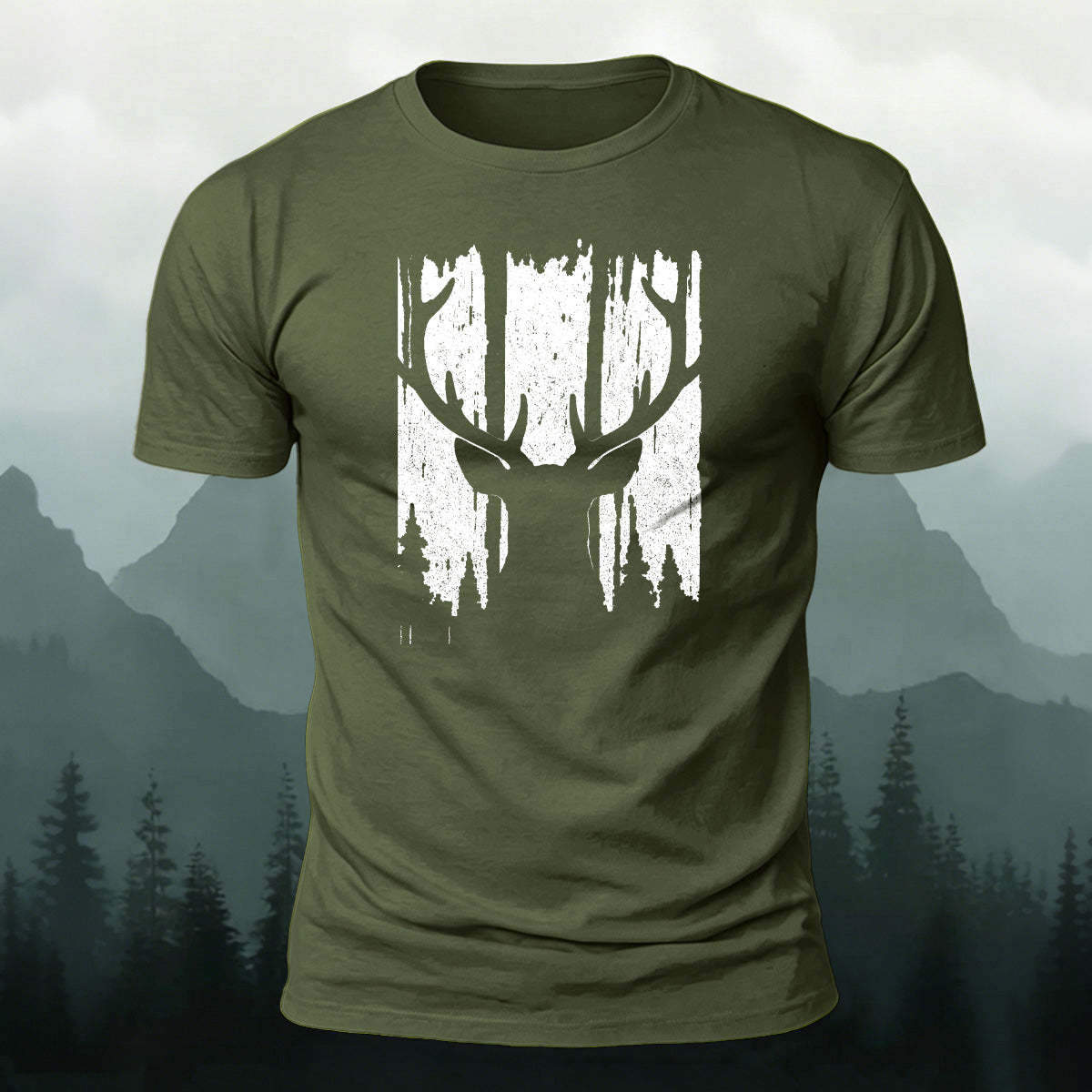 Moose Print Fashion Premium Cotton Casual T-Shirt AMG