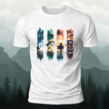 Outdoor Fishing Print Natural Style Skin-Friendly T-Shirt White