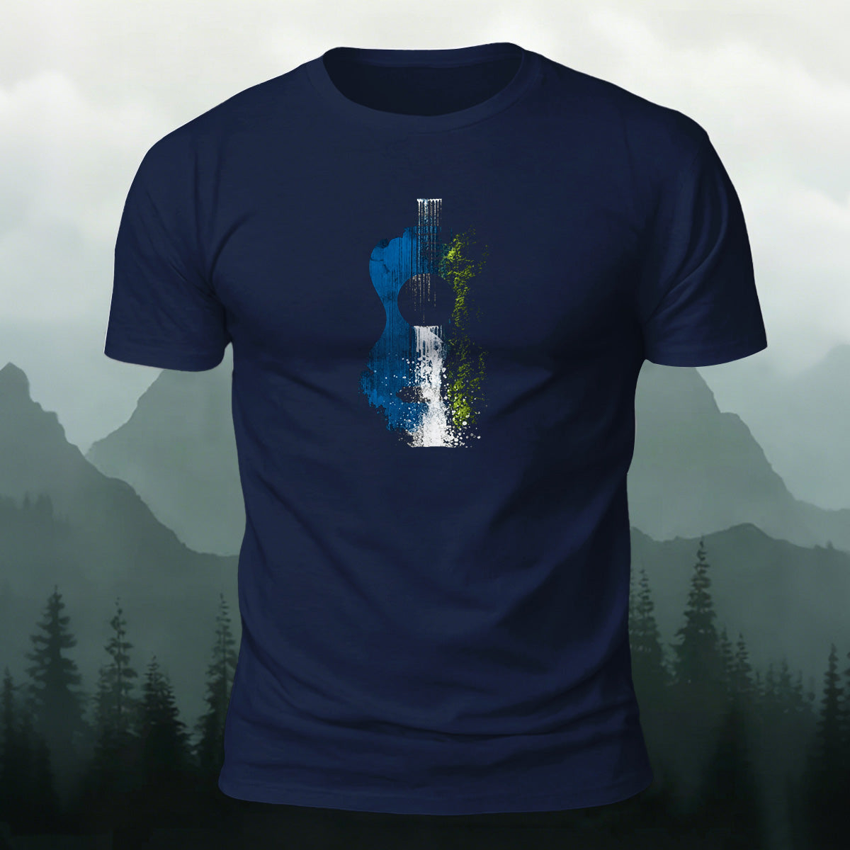 Special Waterfall Print Natural Style Casual T-shirt
