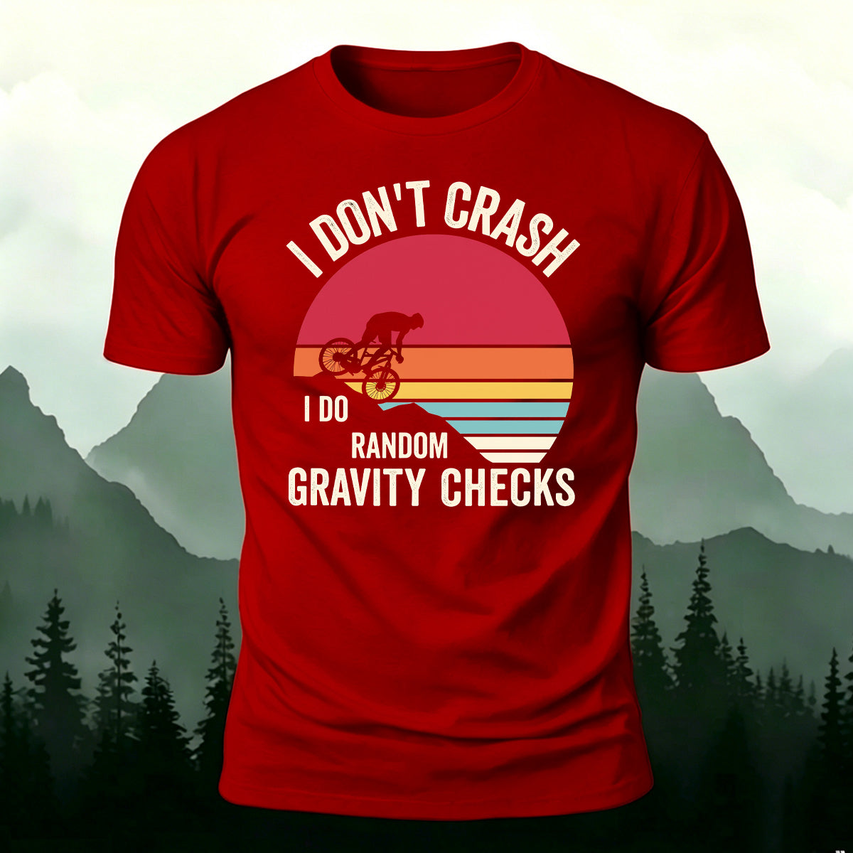 Humorous Cycling Quotes Retro Skin-Friendly T-Shirt Red