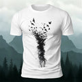 Flying Bird Graphic Casual Breathable Crew Neck Tee White
