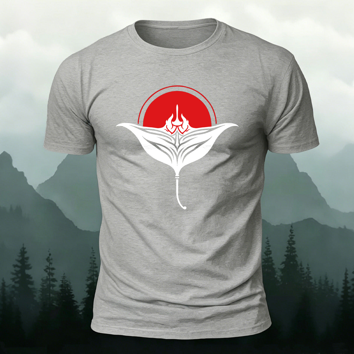 Manta Ray Red Sun Nature Skin-Friendly T-Shirt