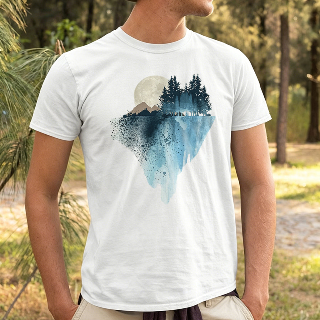 Natural Scenery Print Breathable Material Casual T-Shirt
