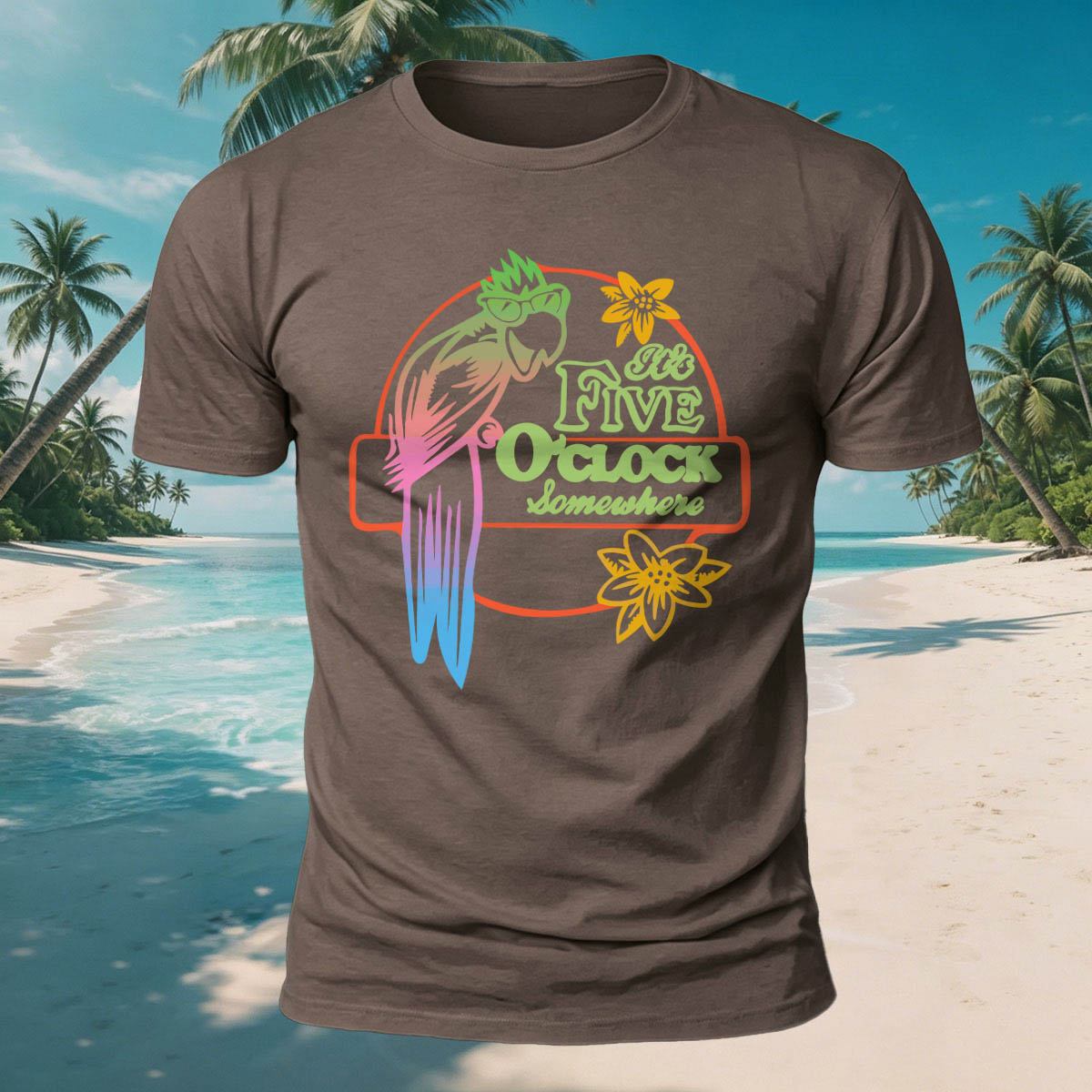 Parrot Fun Pattern Outdoor Casual 100% Cotton Tee CO