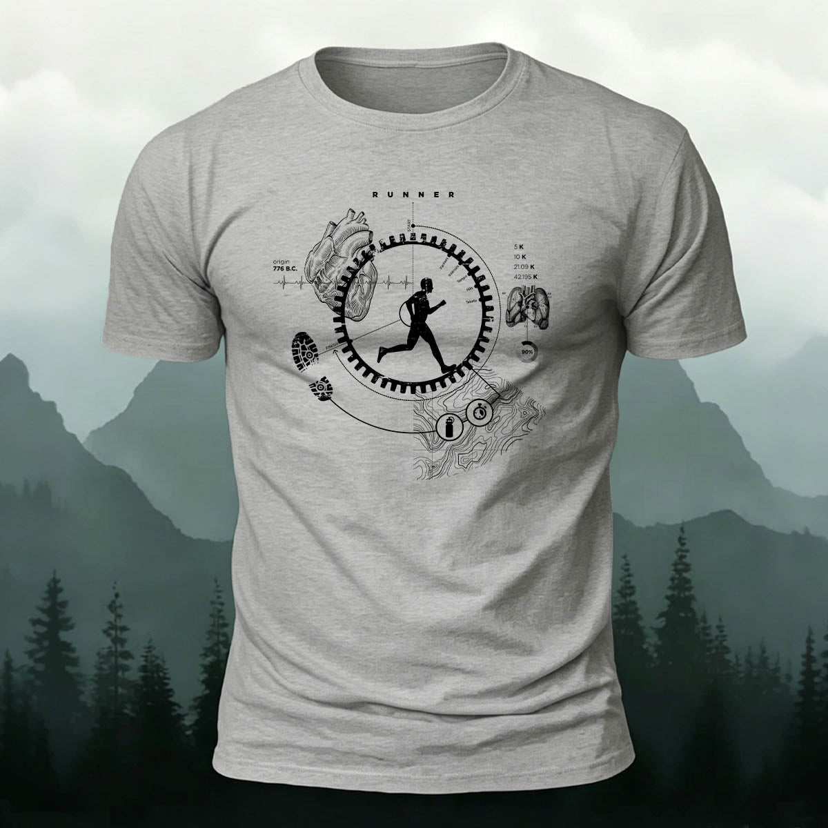 Life Is Movement Printed Casual Cotton T-Shirt