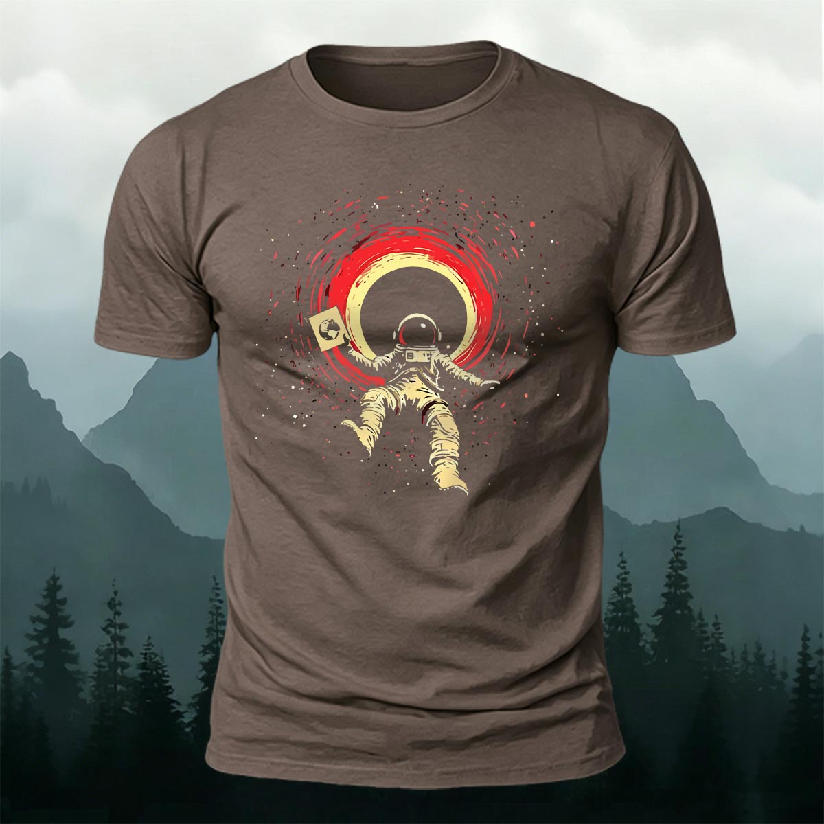 Cosmic Dream Space Print Casual Cotton T-Shirt