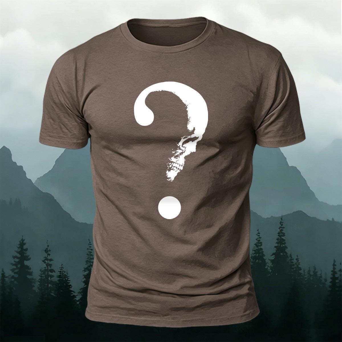 Abstract Question Mark Graphic Minimalist Breathable Tee