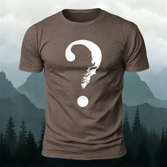 Abstract Question Mark Graphic Minimalist Breathable Tee