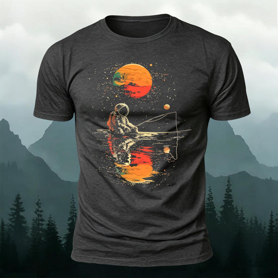 Ride the Moon Casual Cotton T-Shirt Dark Grey