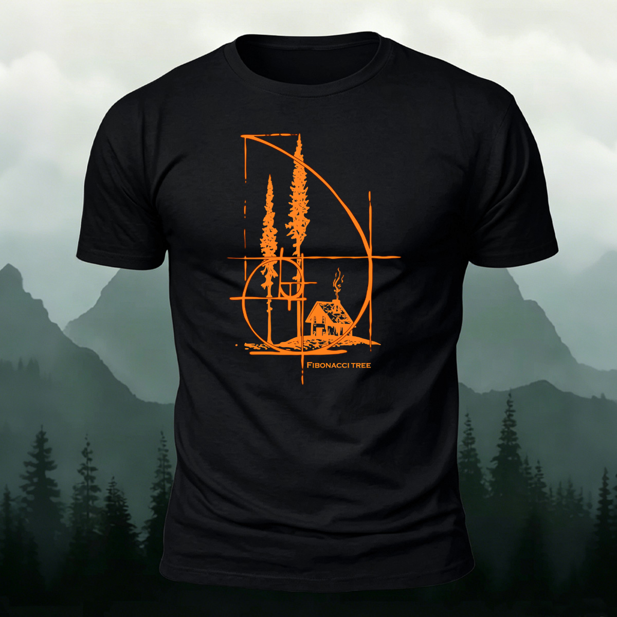 Tree Landscape Minimalist Outdoor Casual T-shirt