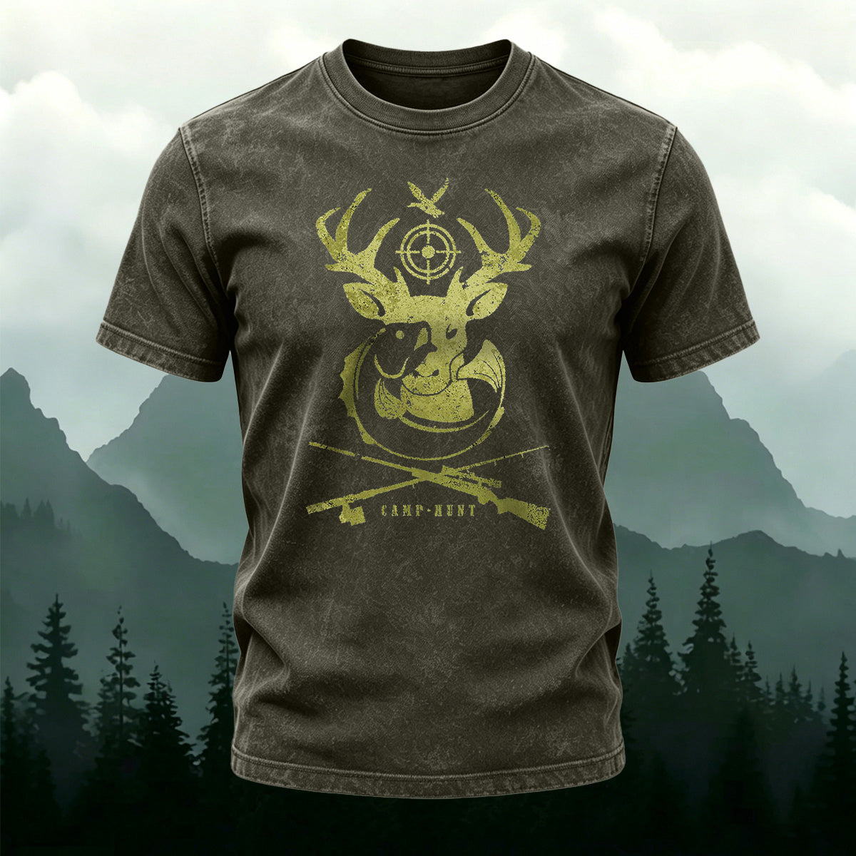 Animal Conservation Print Casual Washed Cotton T-Shirt