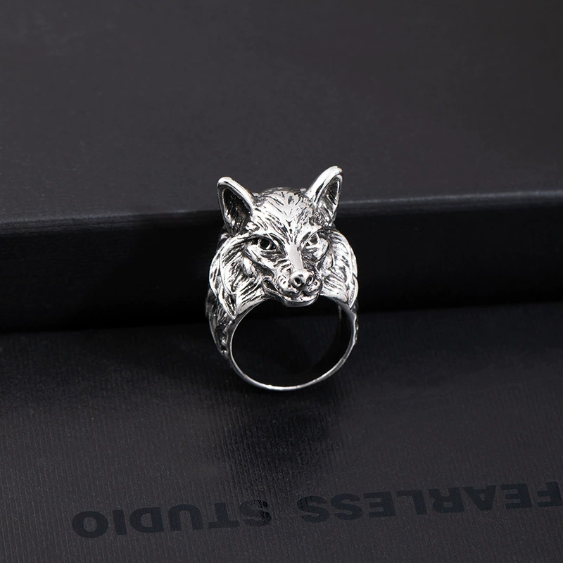 Vintage Wolf Head Hip Hop Cool Animal Ring