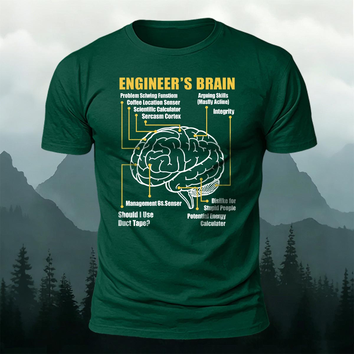 Fun Brain Graphic Casual 100% Cotton T-Shirt