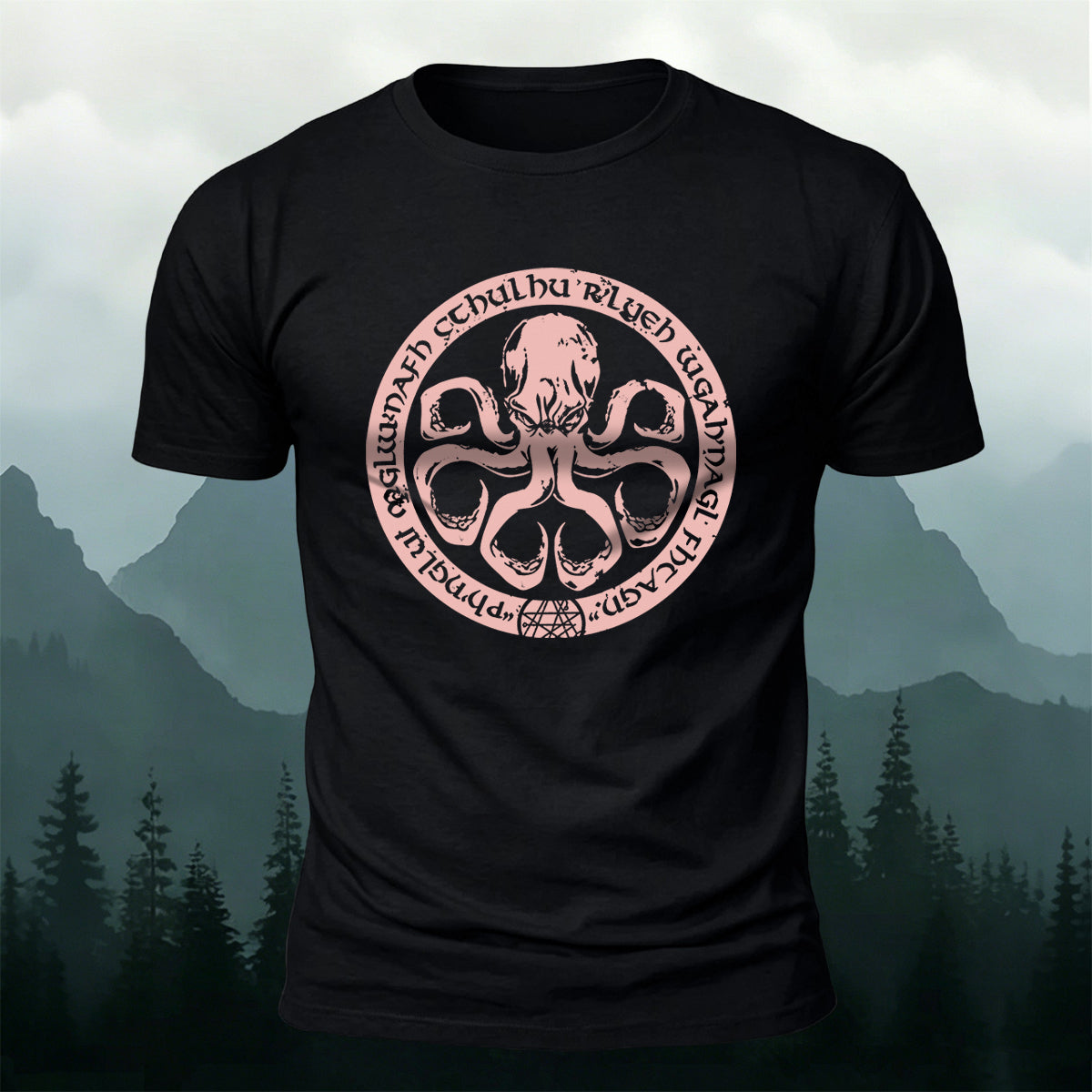 Round Octopus Creative Totem Outdoor Casual Cotton Tee