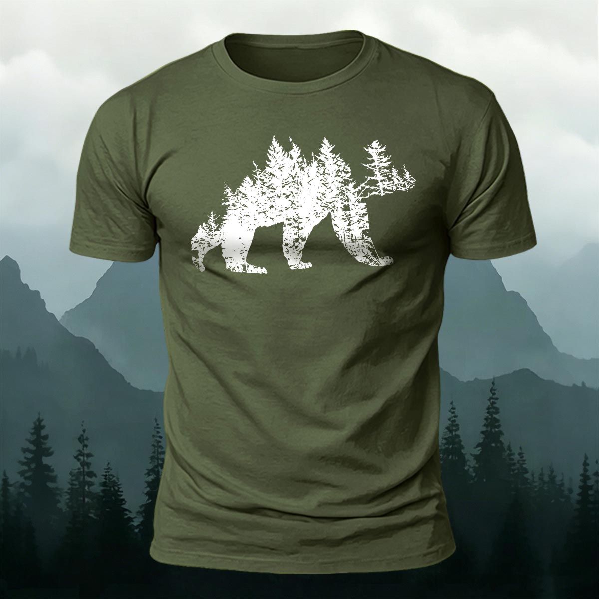 Artistic Dinosaur Illustration Premium Cotton Casual T-Shirt