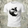 Dark Bat Print Cotton Casual T-Shirt