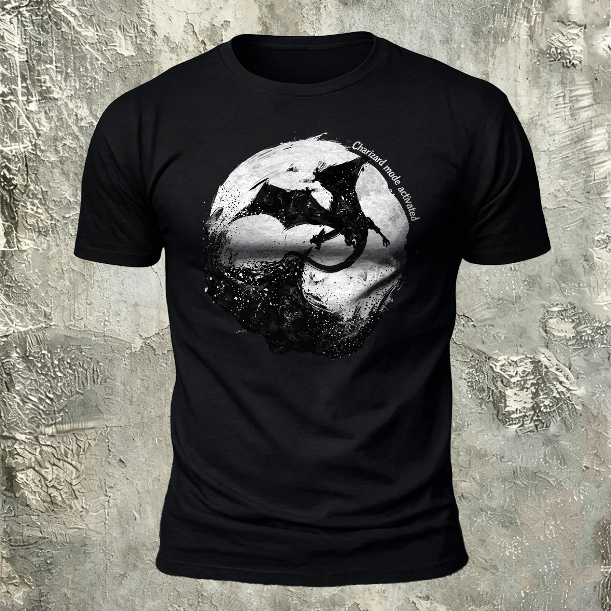 Dark Bat Print Cotton Casual T-Shirt