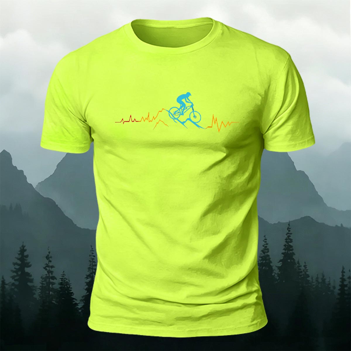 Cycling Line Pattern Skin-friendly Cotton T-Shirt