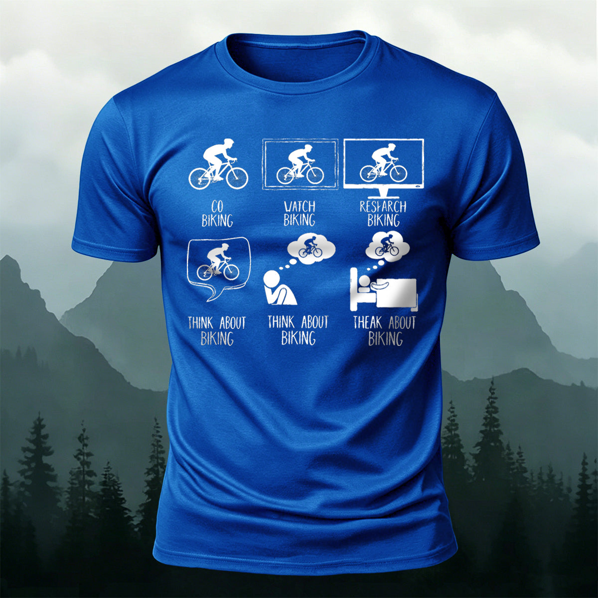 Fun Cycling Hobbyist Casual 100% Cotton T-Shirt