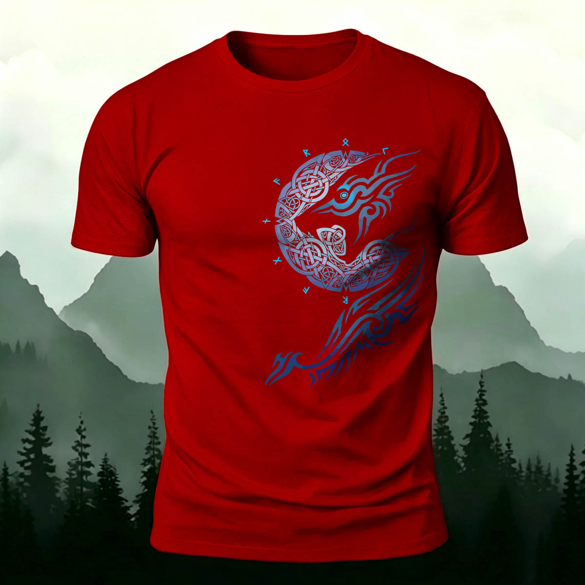 Mythical-Style Totem Print Casual Cotton T-Shirt