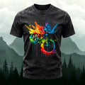 Painted Bicycle Outdoor Casual Washed Cotton T-Shirt