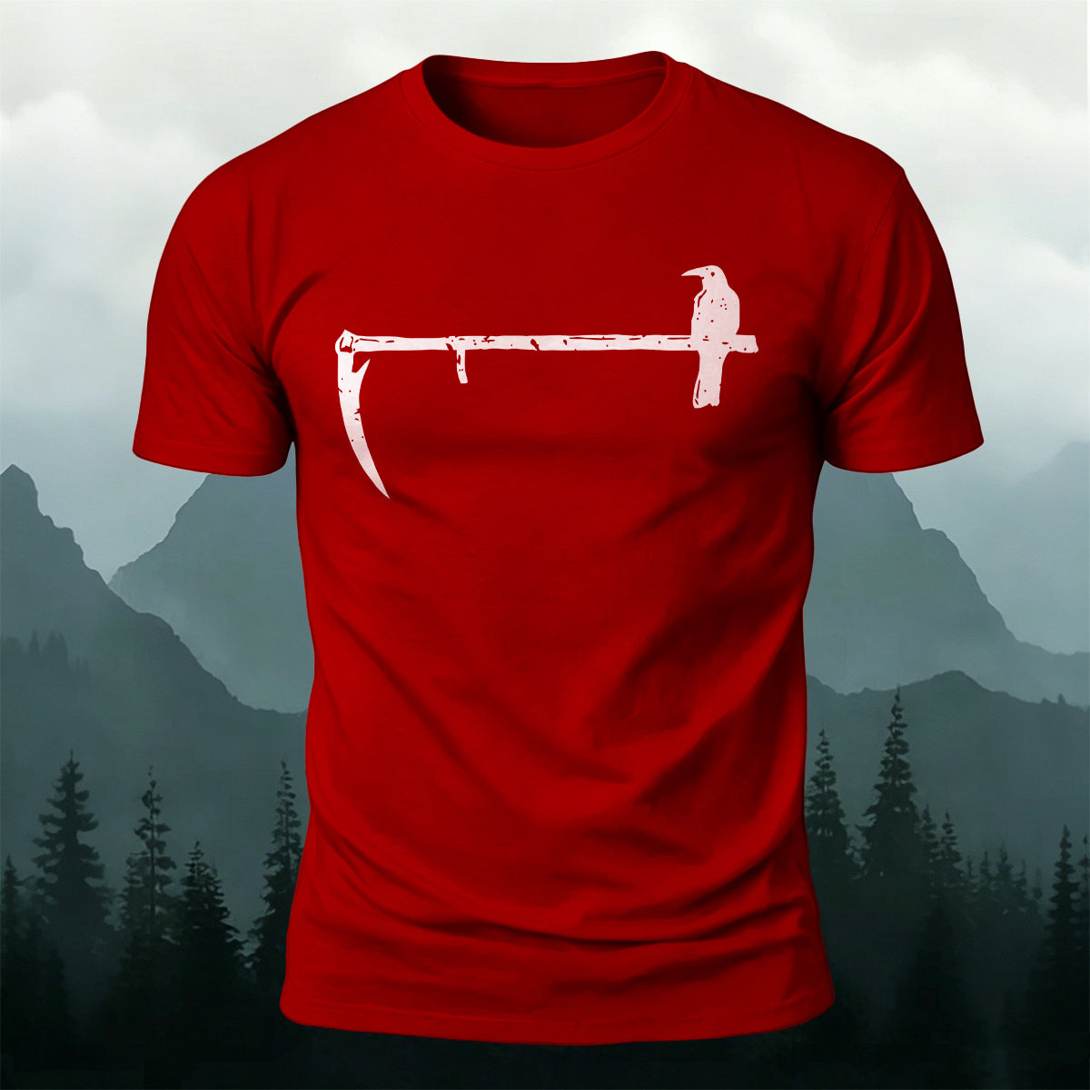 Lonely Bird Standing Scythe Casual Cotton T-Shirt