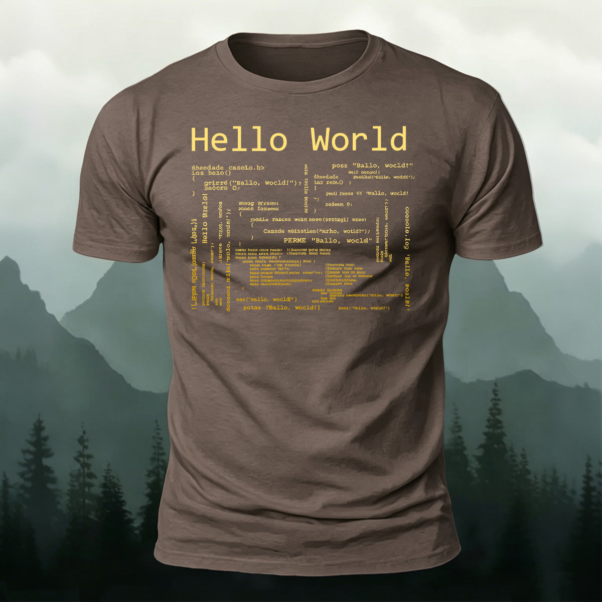 Code Print Classic Casual 100% Cotton T-shirt