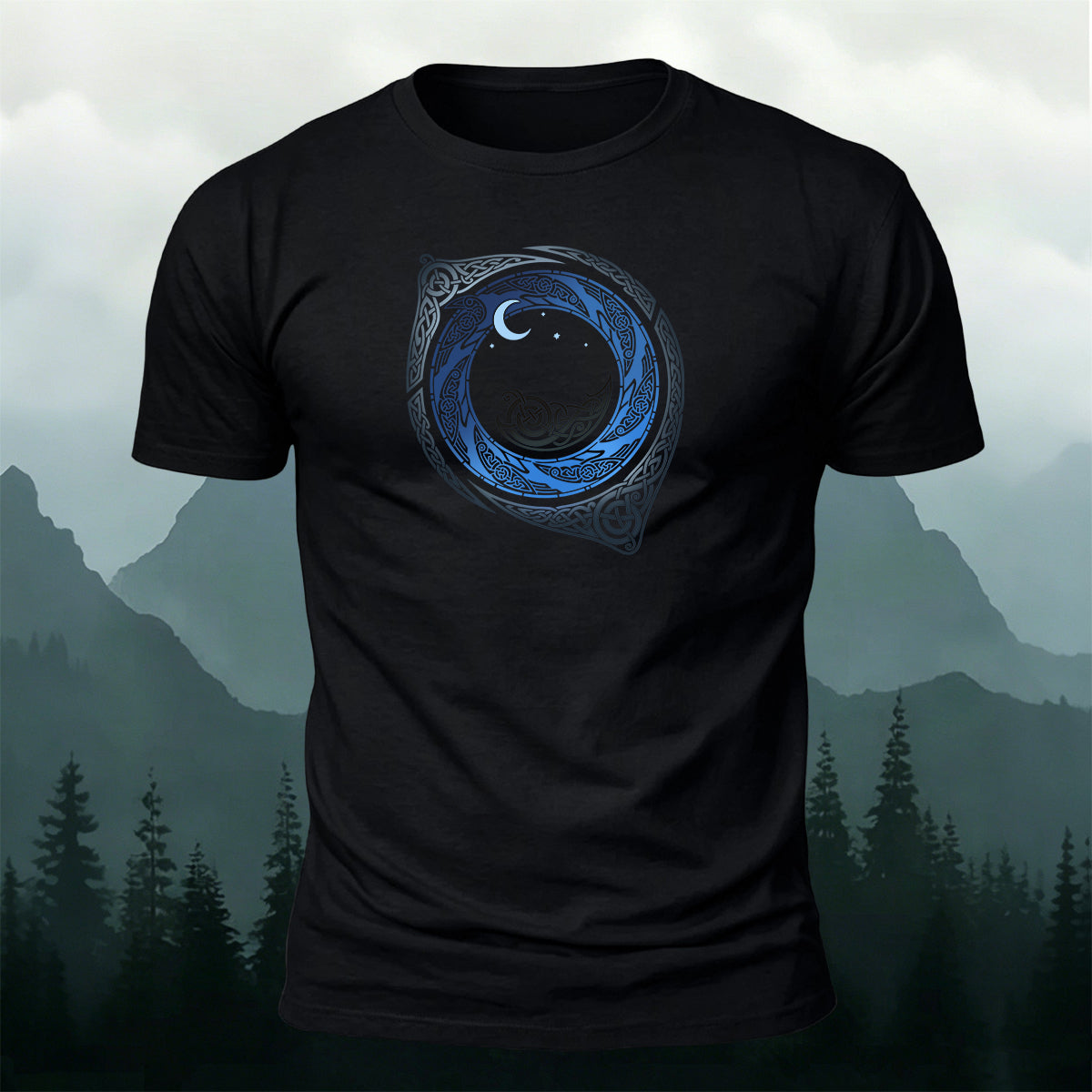 Spiral Mythical Totem Print Casual Cotton T-Shirt