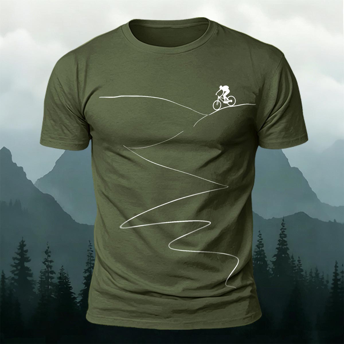 Cycling Minimalist Line Pattern Breathable Comfortable T-Shirt AMG