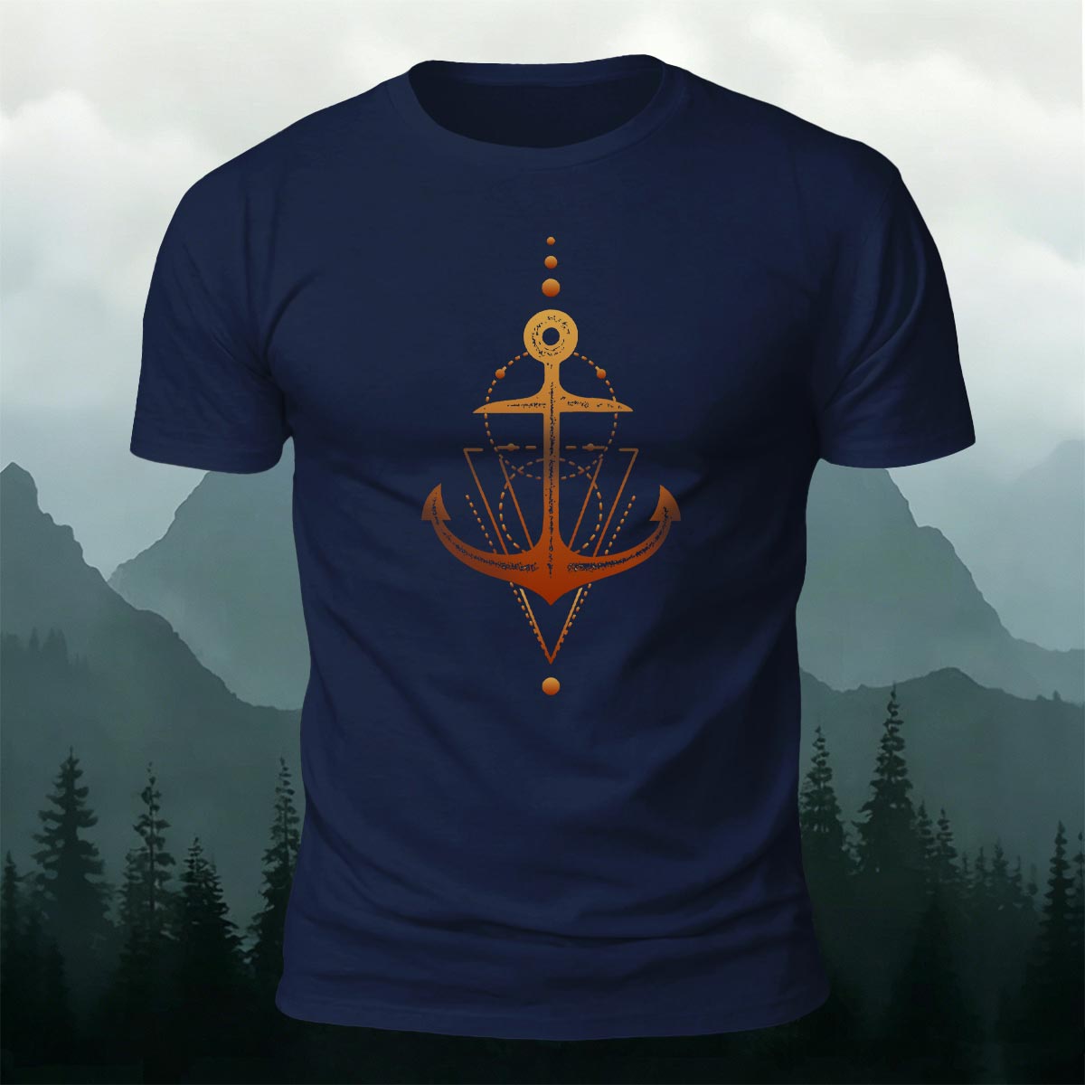 Geometric Nautical Graphic Soft Skin-friendly Tee