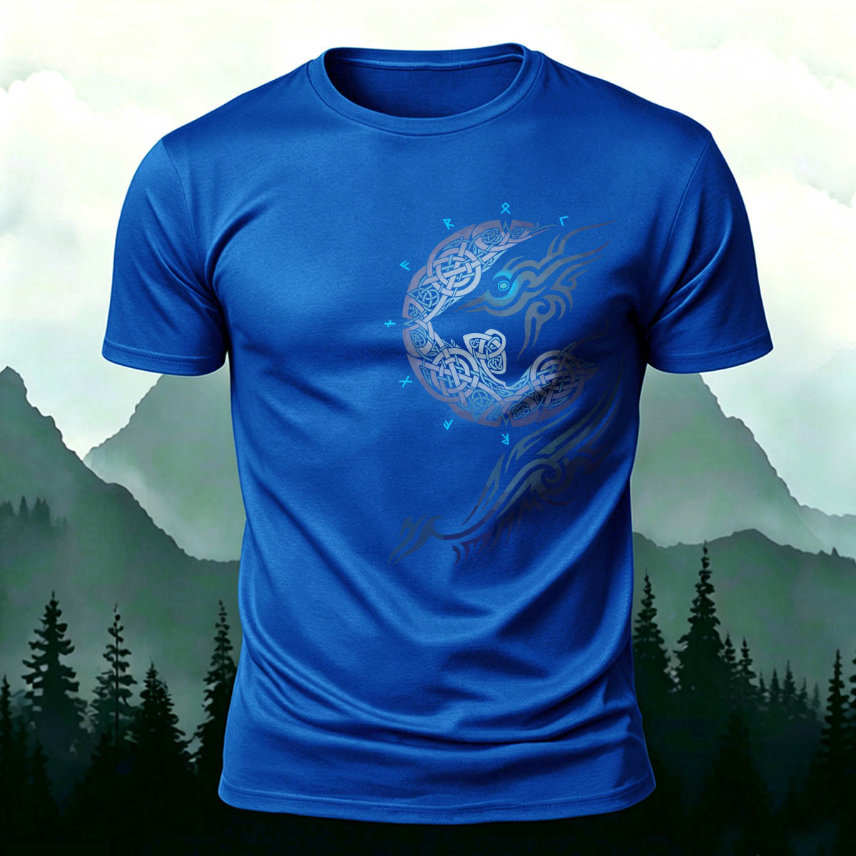 Mythical-Style Totem Print Casual Cotton T-Shirt