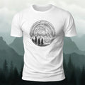 Circular Pattern Print Minimalist Breathable Material T-shirt White