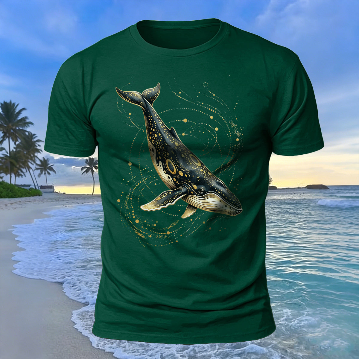 Creative Whale Art Print 100% Cotton Soft-Touch T-Shirt
