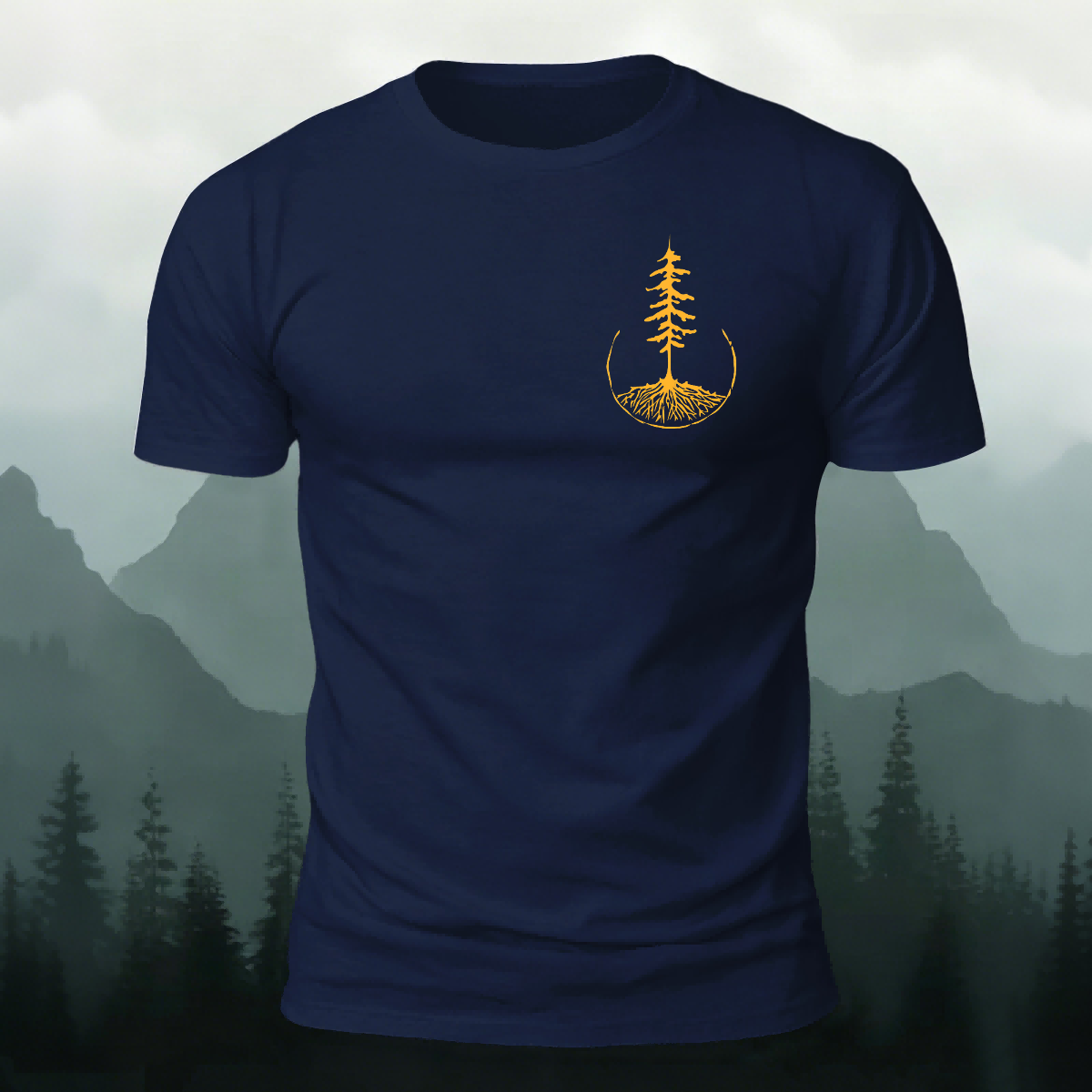 Minimalist Tree Pattern Casual Breathable T-Shirt