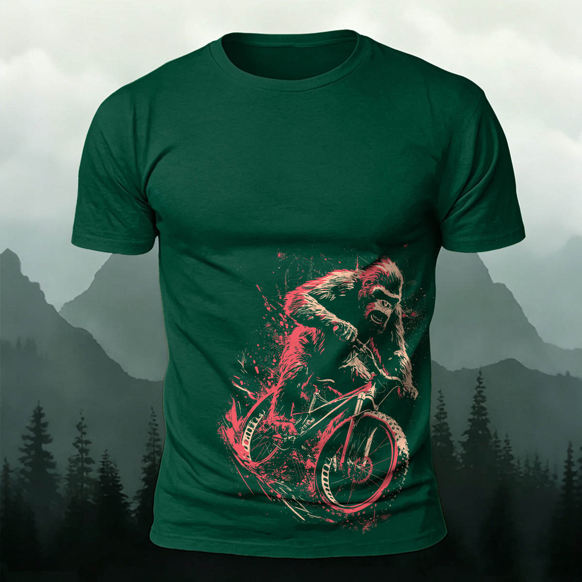 Orangutan Cycling Fun Graphic Casual Breathable Tee DGE