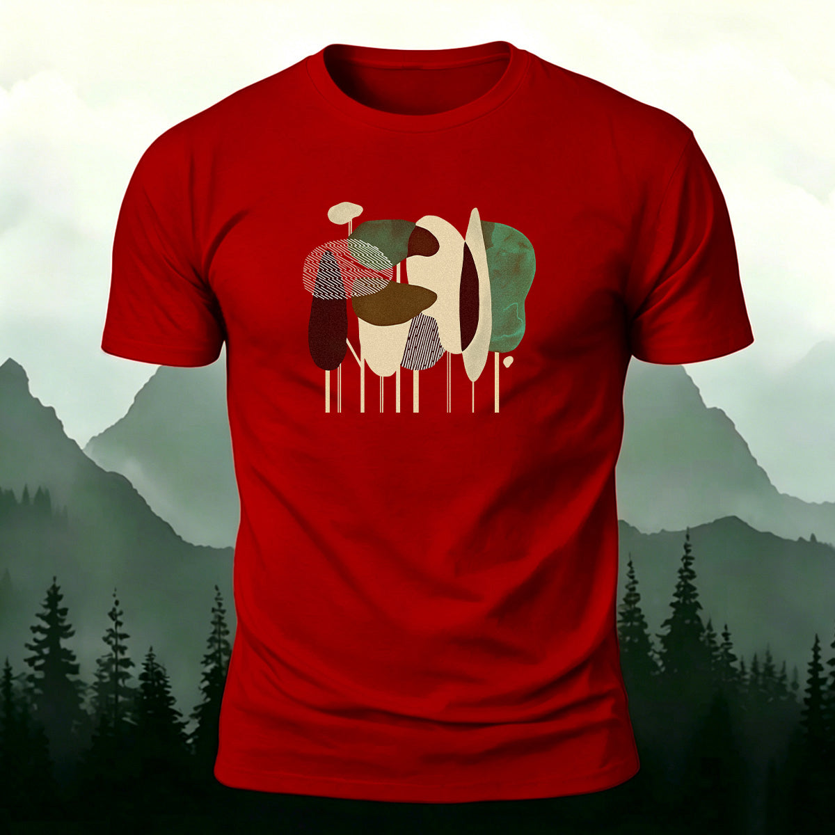Cartoon Forest Simple Fashion Premium Cotton T-Shirt