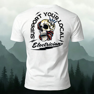 Cotton Creative Electric Wire Skull Casual T-Shirt