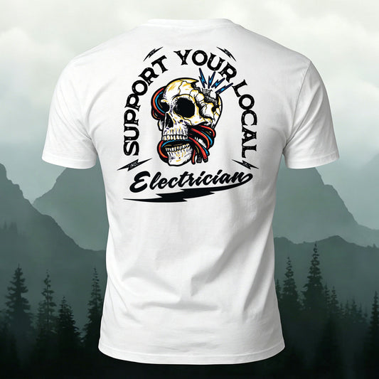 Cotton Creative Electric Wire Skull Casual T-Shirt