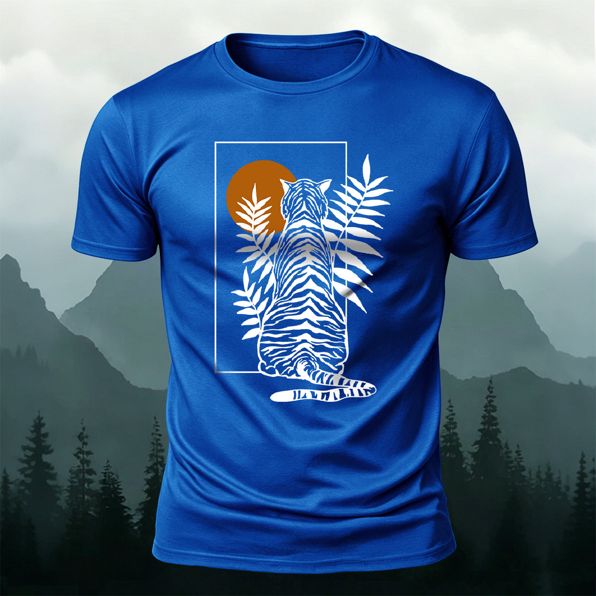 Animal Silhouette Print Casual Skin-Friendly T-Shirt