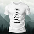 Artistic Pattern Mountain-style Casual Skin-friendly T-shirt White